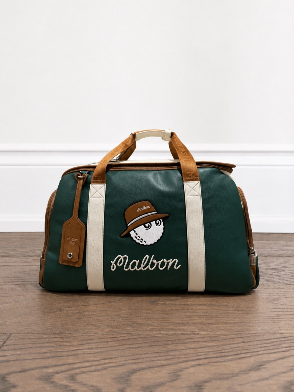 Malbon Golf Boston Duffle Bag | Classic Green | Large Capacity Travel Bag